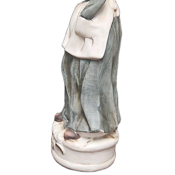 Vintage 12" Porcelain Old Woman Grandma Head Scarf Basket - Picture 8 of 13